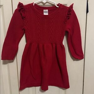 Carter's Red Ruffle Sleeve Sweater Dress